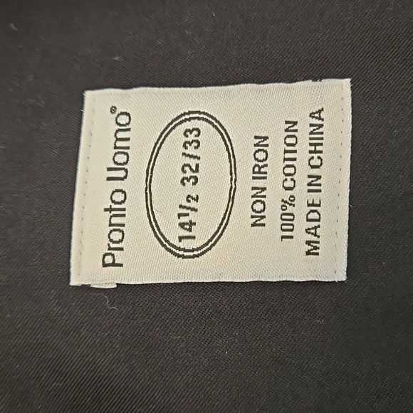 MEN'S PRONTO UOMO BLACK DRESS SHIRT SIZE 14 1/2 32/33 - Picture 10 of 10